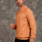 Men Regular Fit Pullover Orange