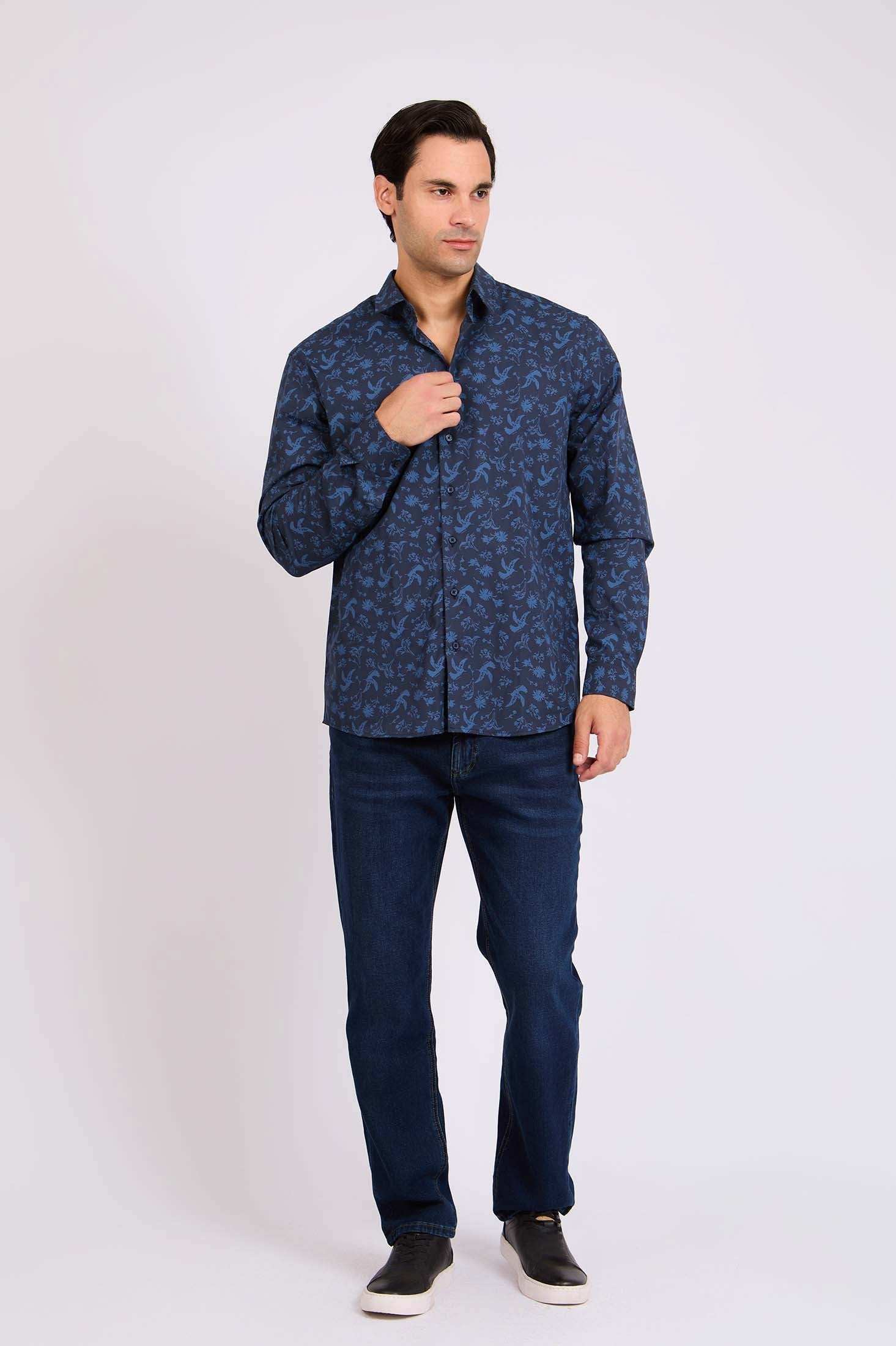 Men Regular Fit Shirt Blue
