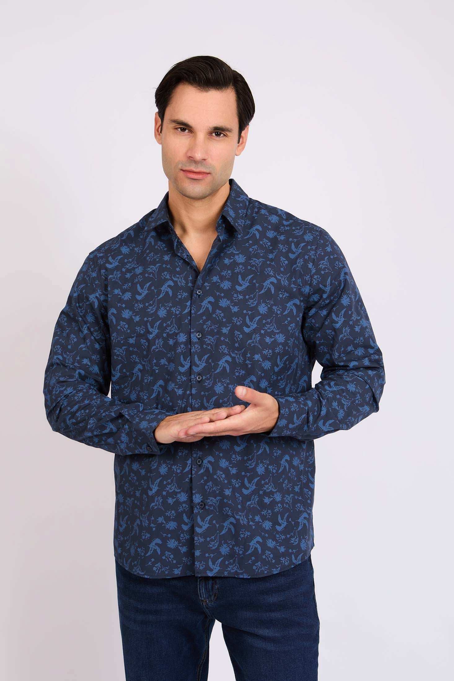 Men Regular Fit Shirt Blue