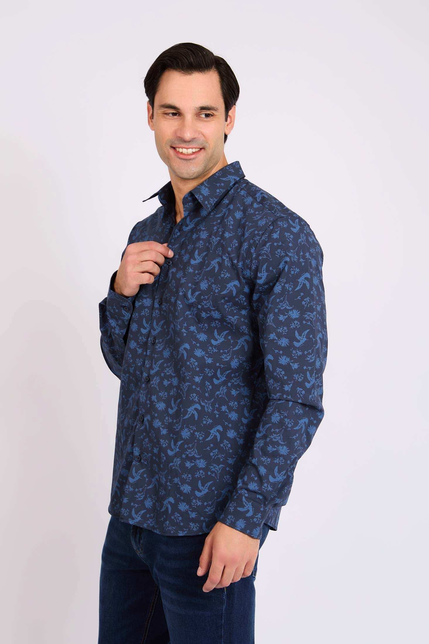 Men Regular Fit Shirt Blue