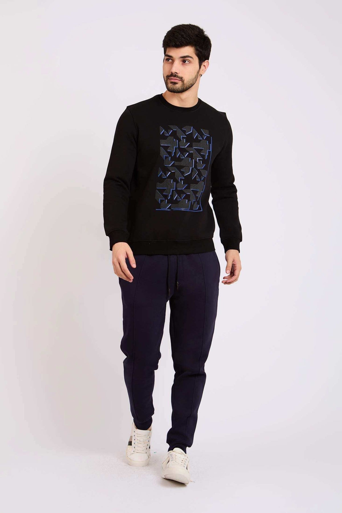 Men Regular Fit Sweatshirt Black