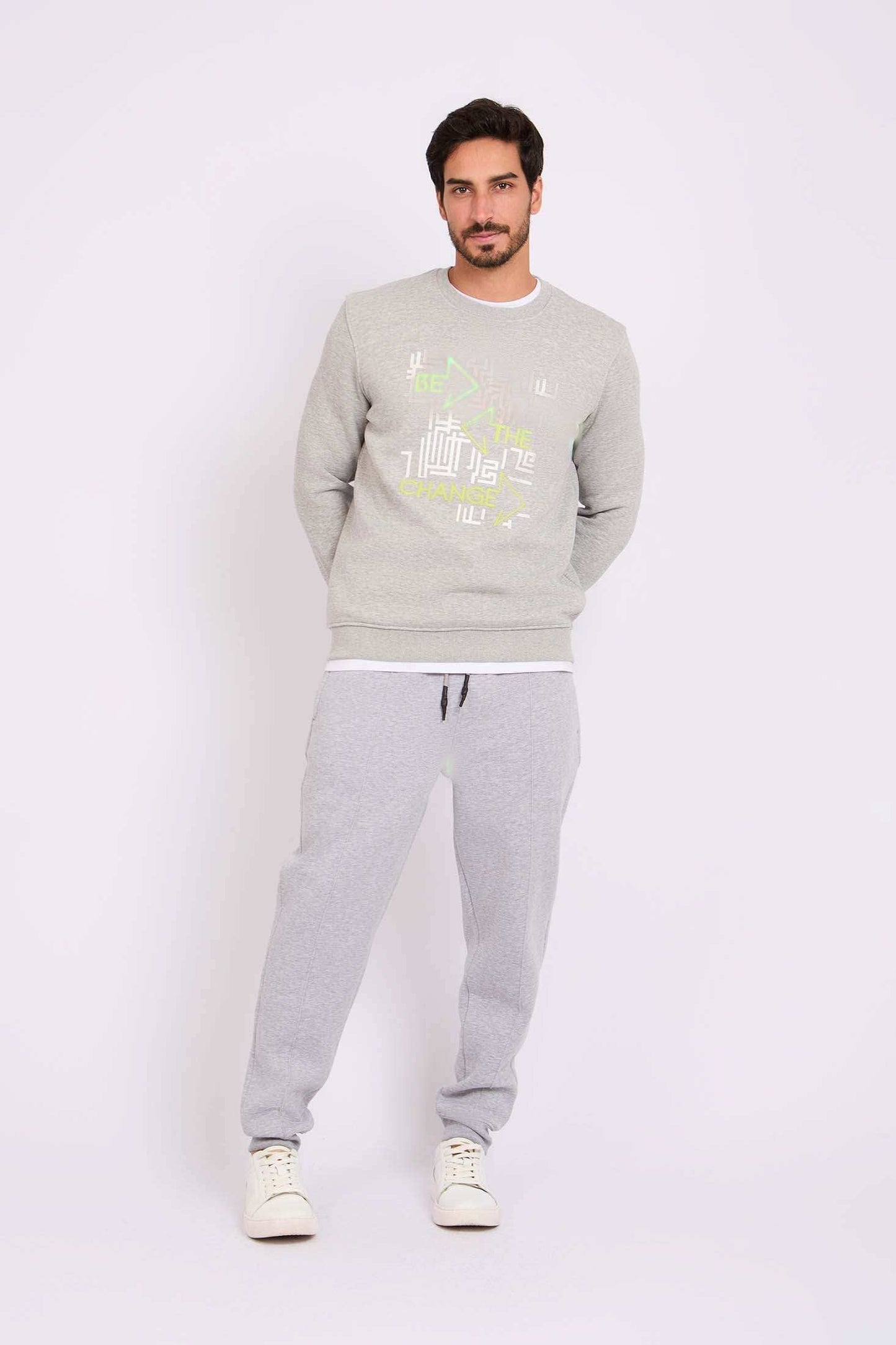 Men Regular Fit Sweatshirt Grey
