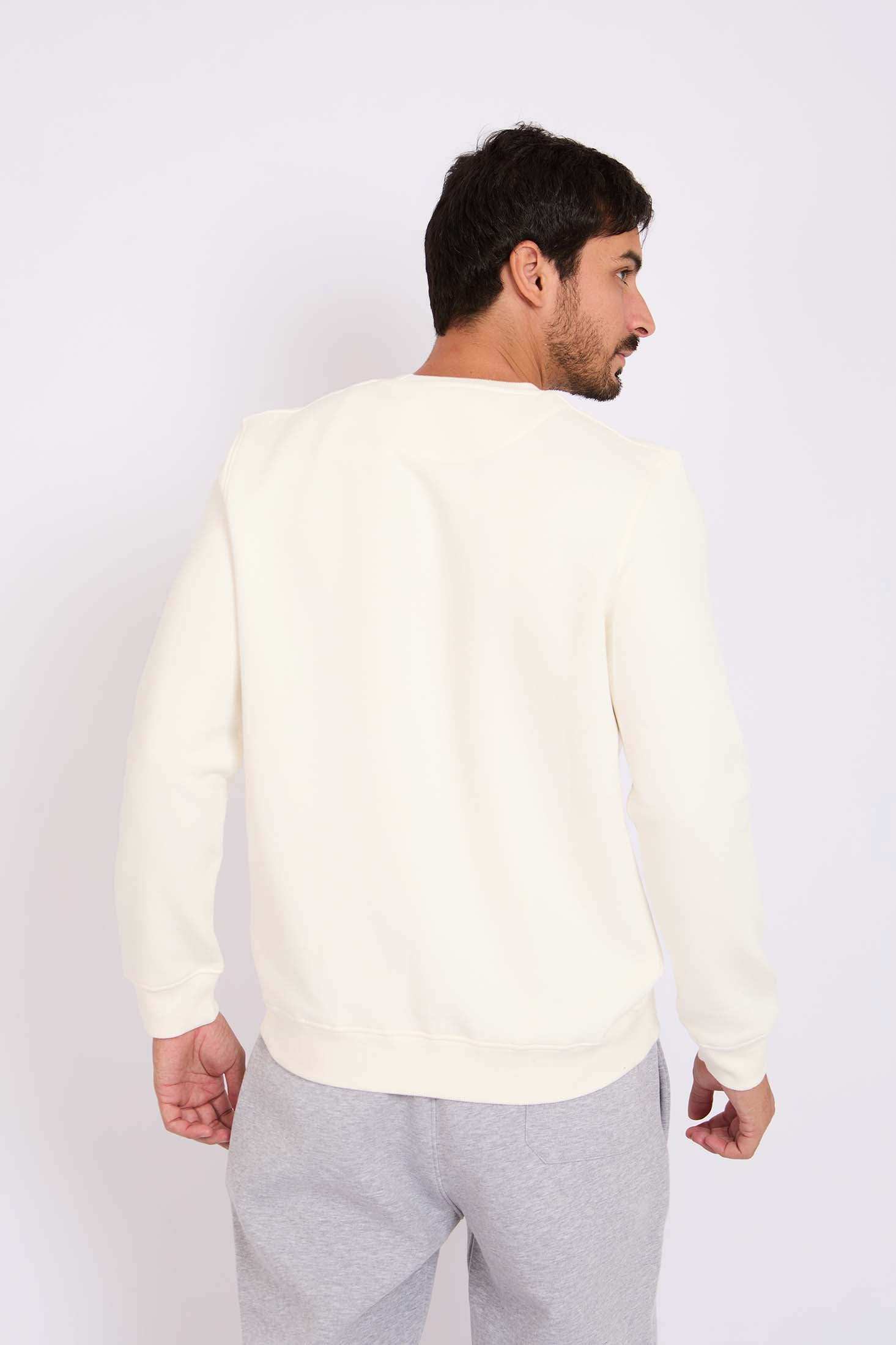 Men Regular Fit Sweatshirt Off White