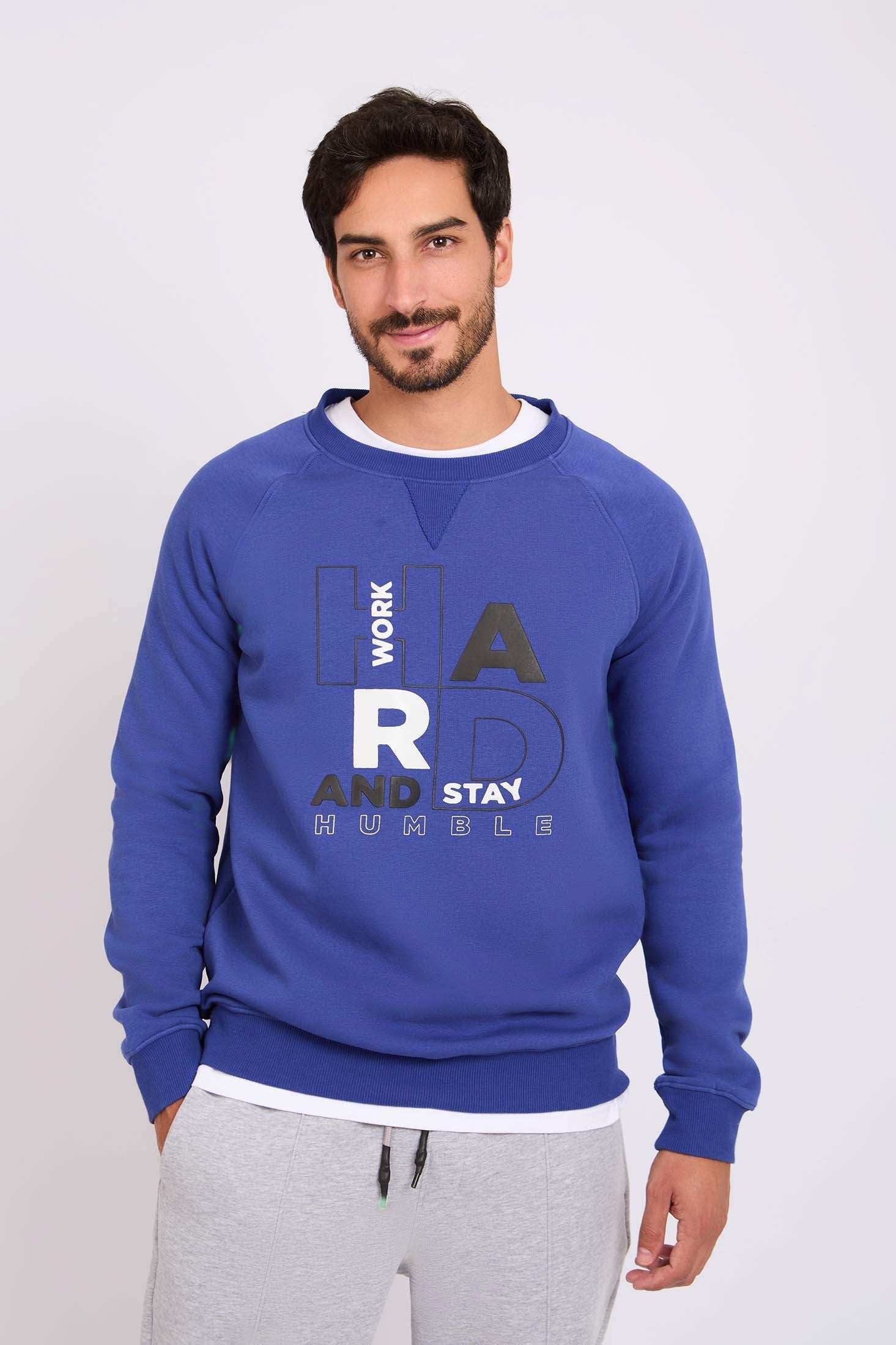 Men Regular Fit Sweatshirt Deep Blue