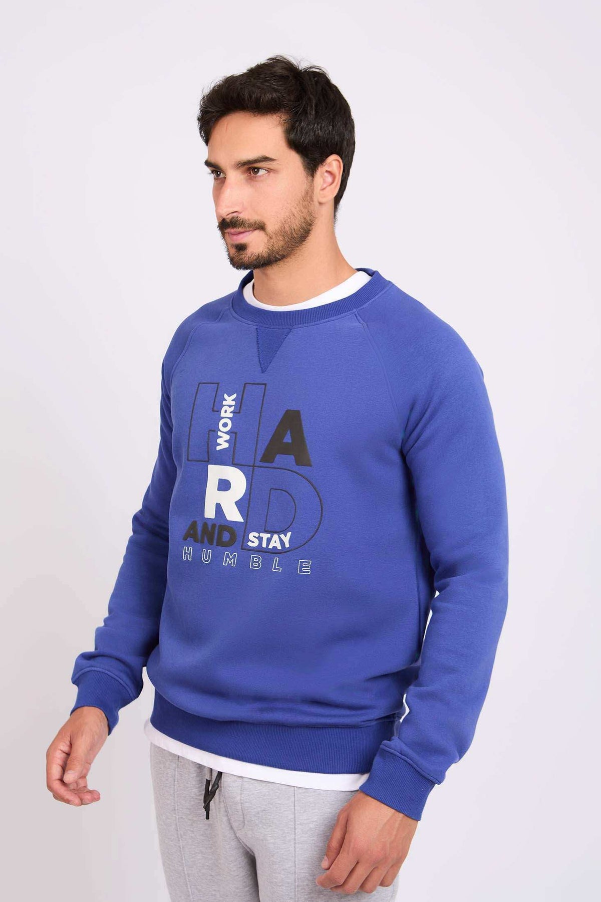 Men Regular Fit Sweatshirt Deep Blue
