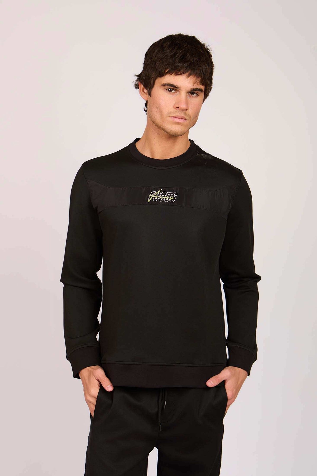 Men Regular Fit Sweatshirt Black