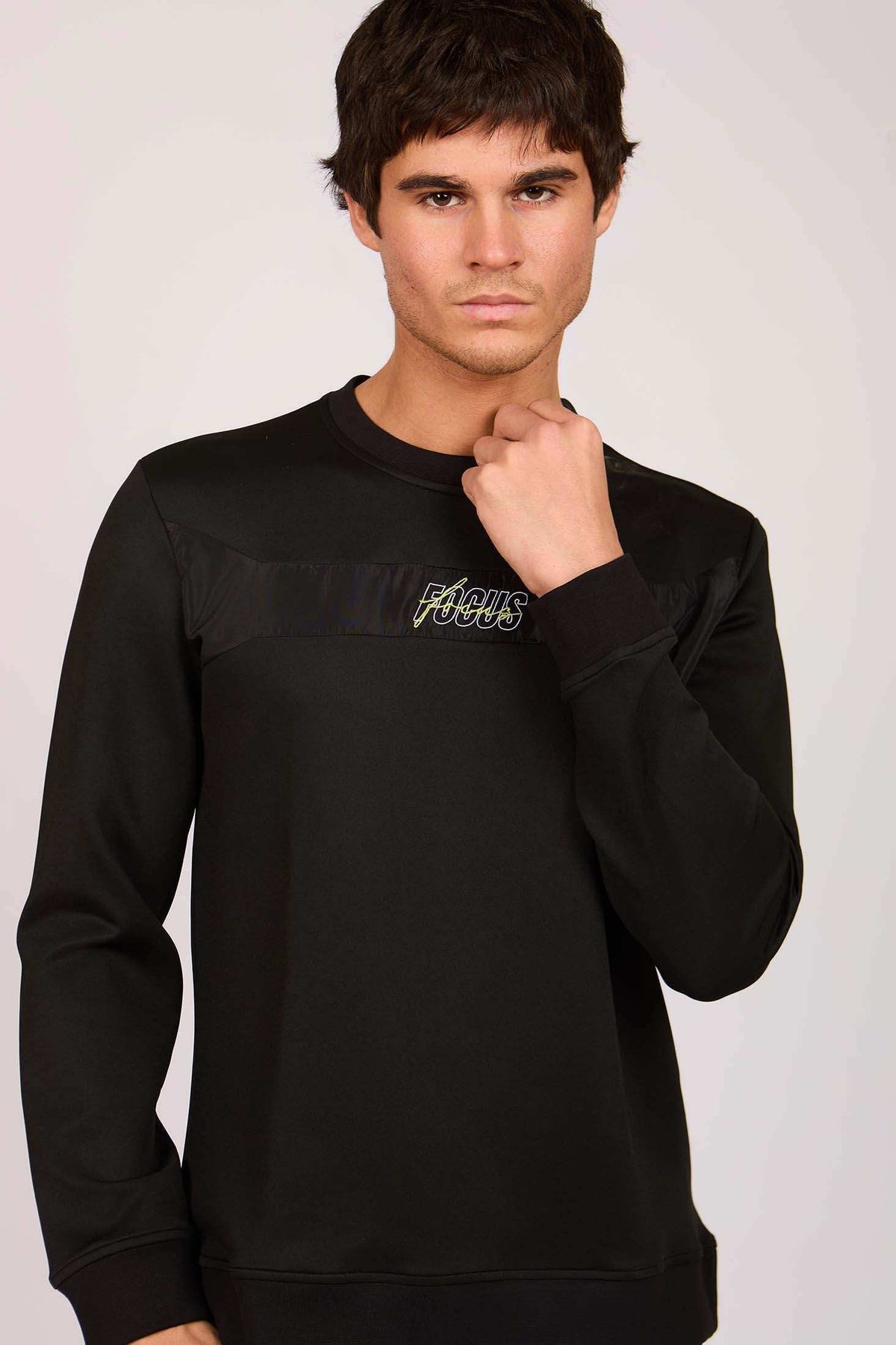 Men Regular Fit Sweatshirt Black