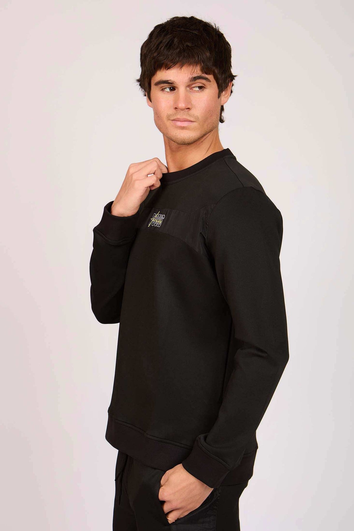 Men Regular Fit Sweatshirt Black