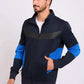 Men Regular Fit Sweat Jacket Dark Navy