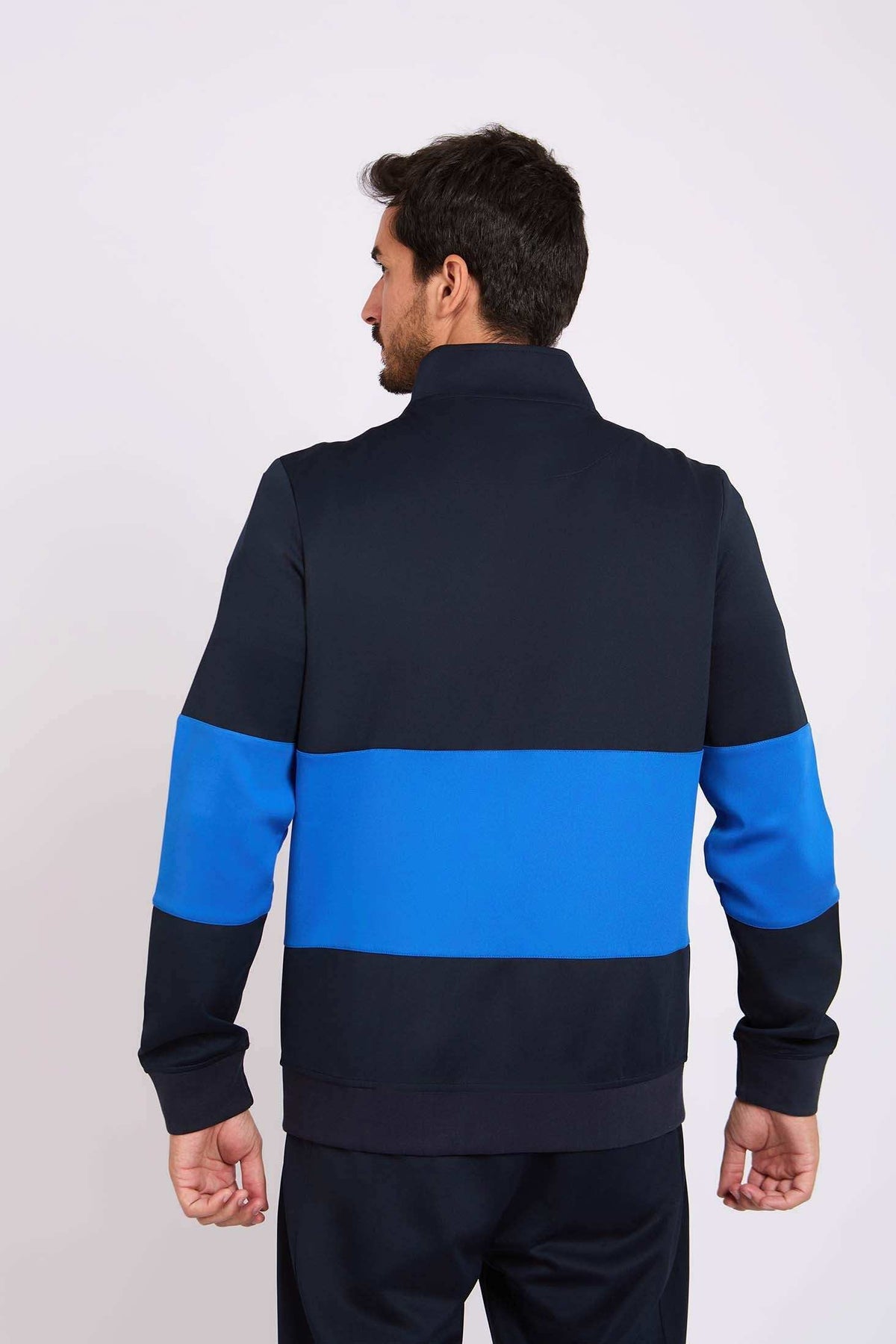 Men Regular Fit Sweat Jacket Dark Navy