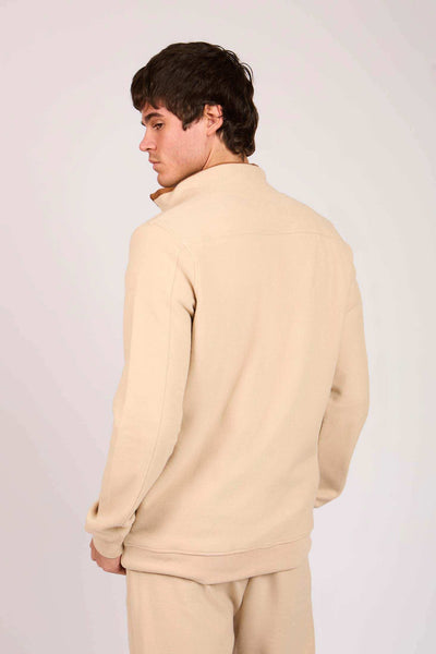 Men Regular Fit Sweat Jacket - Brown