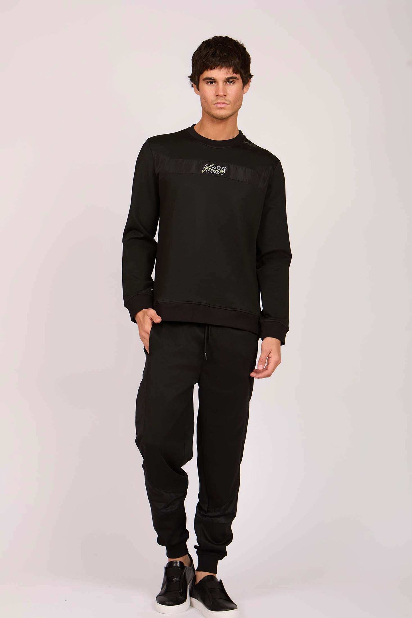 Men Regular Fit Sweat Pants Black