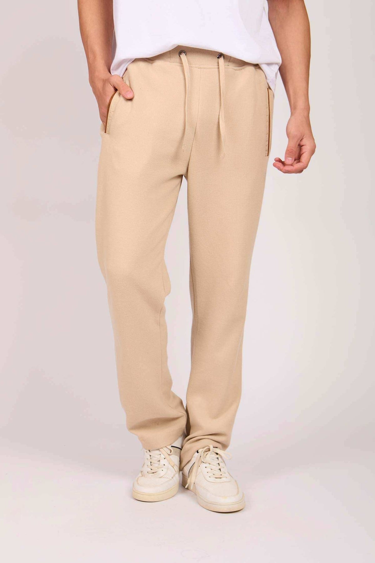 Men Regular Fit Sweat Pants Brown