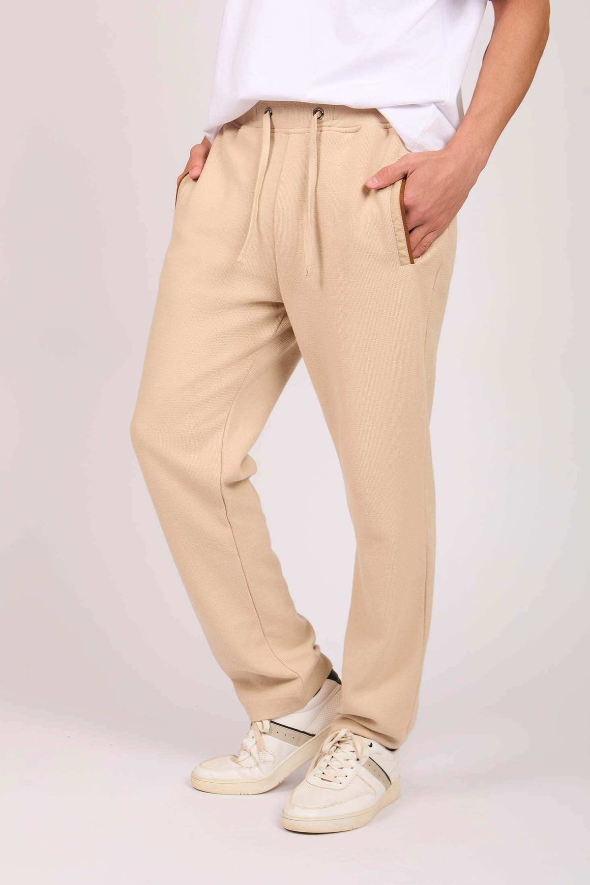 Men Regular Fit Sweat Pants Brown