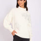 Women Regular Fit Pullover Off White
