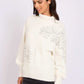 Women Regular Fit Pullover Off White