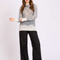 Women Regular Fit Pullover Grey/Off White