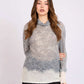 Women Regular Fit Pullover Grey/Off White