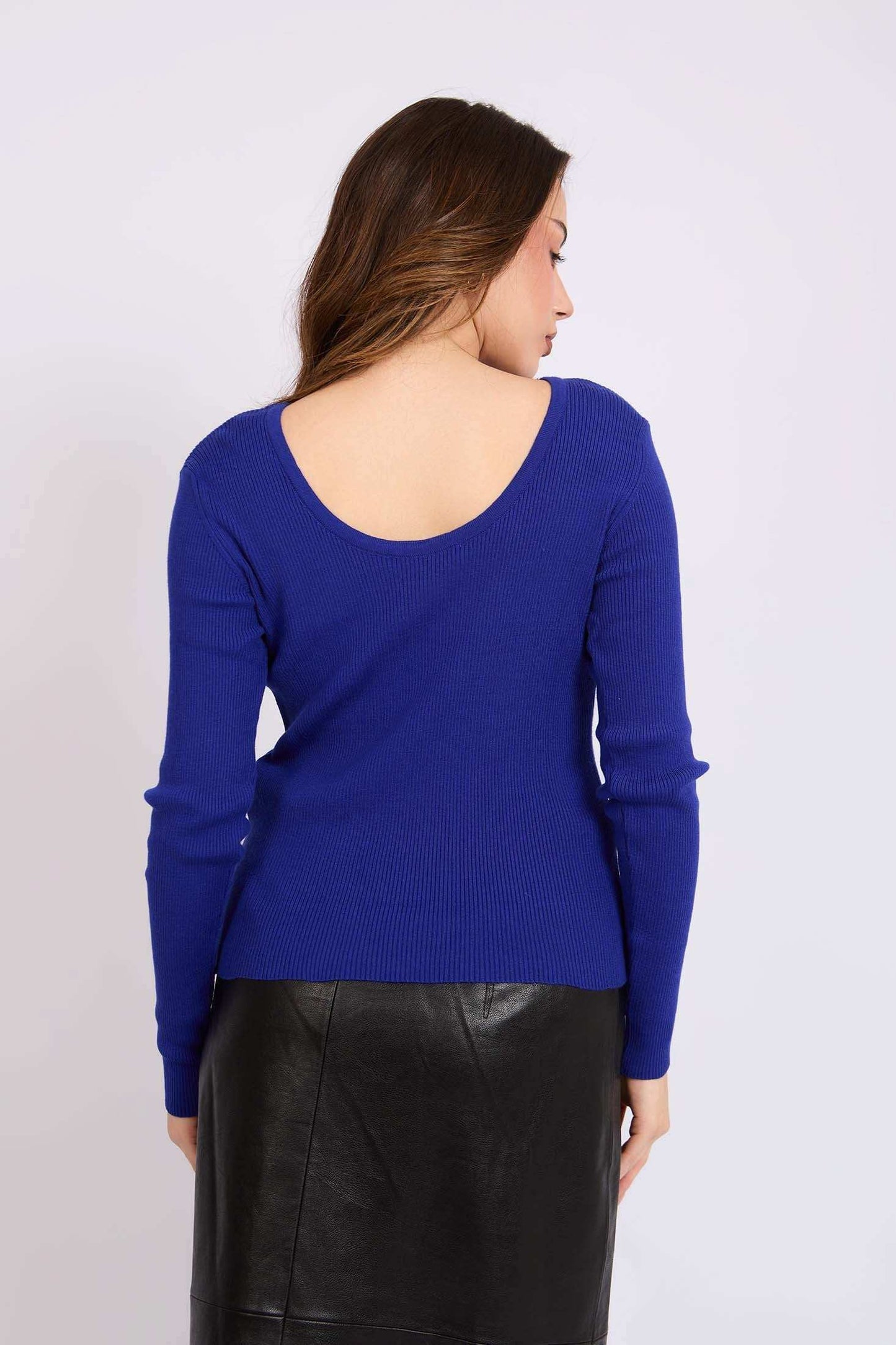 Women Regular Fit Pullover Blue