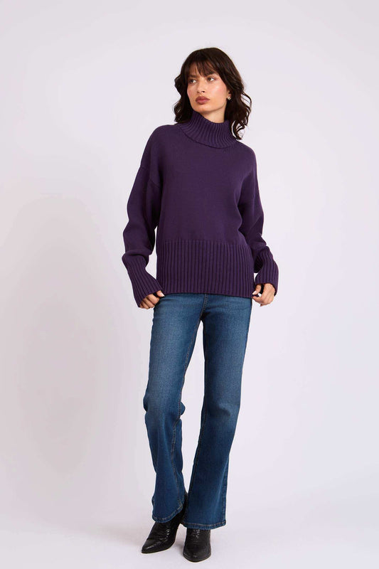 Women Regular Fit Pullover Purple