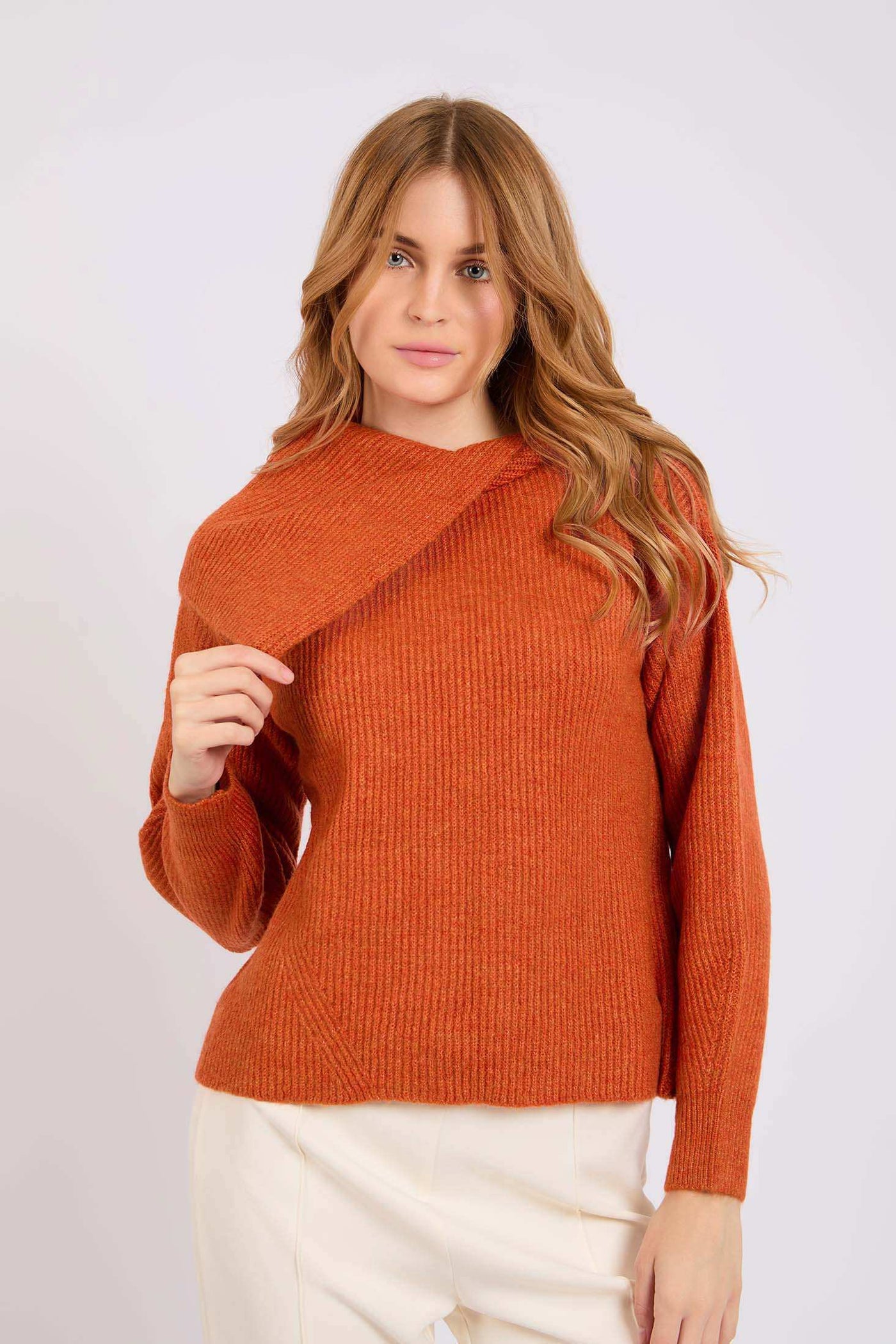 Women Regular Fit Pullover - Orange