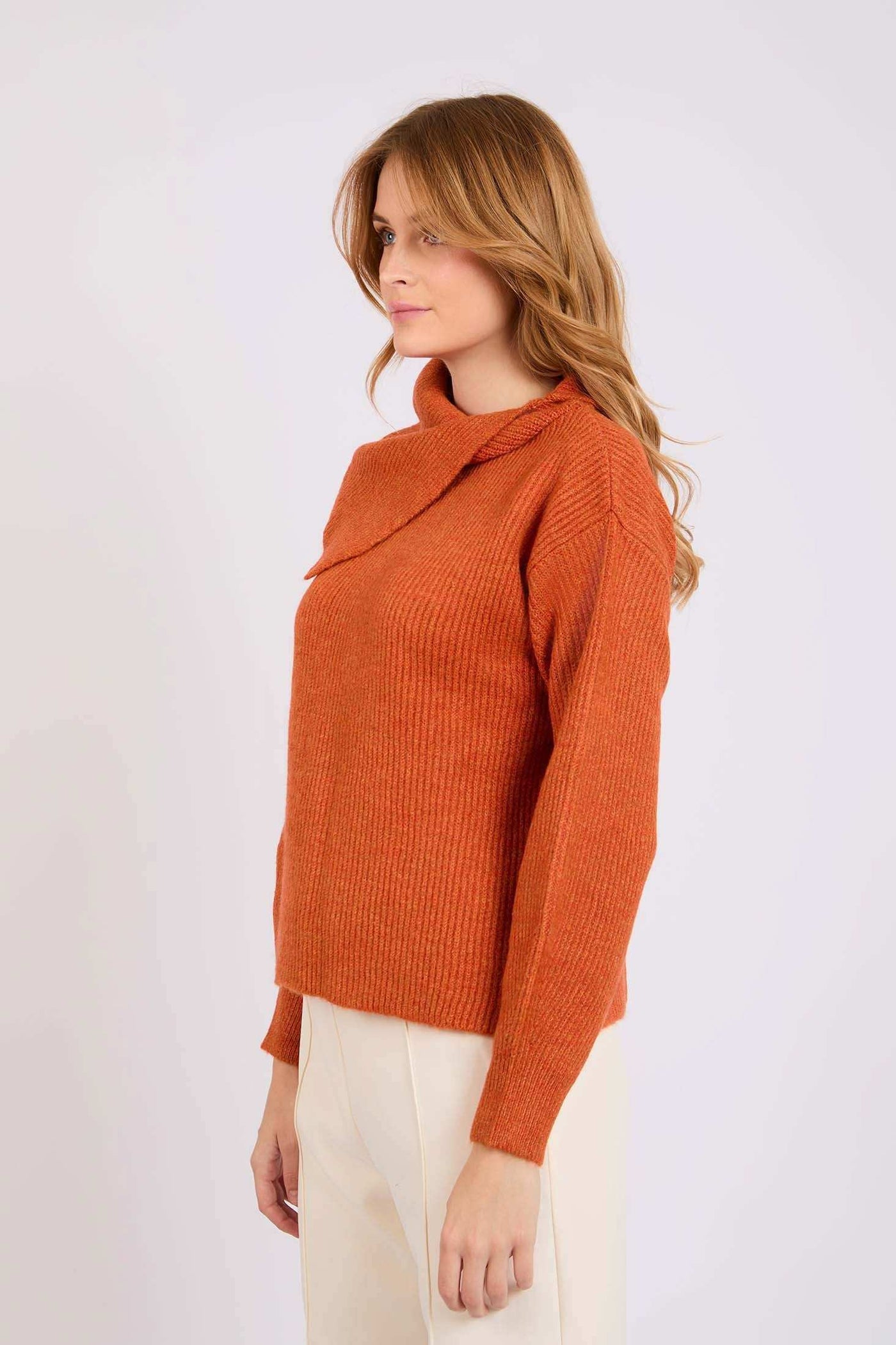 Women Regular Fit Pullover - Orange