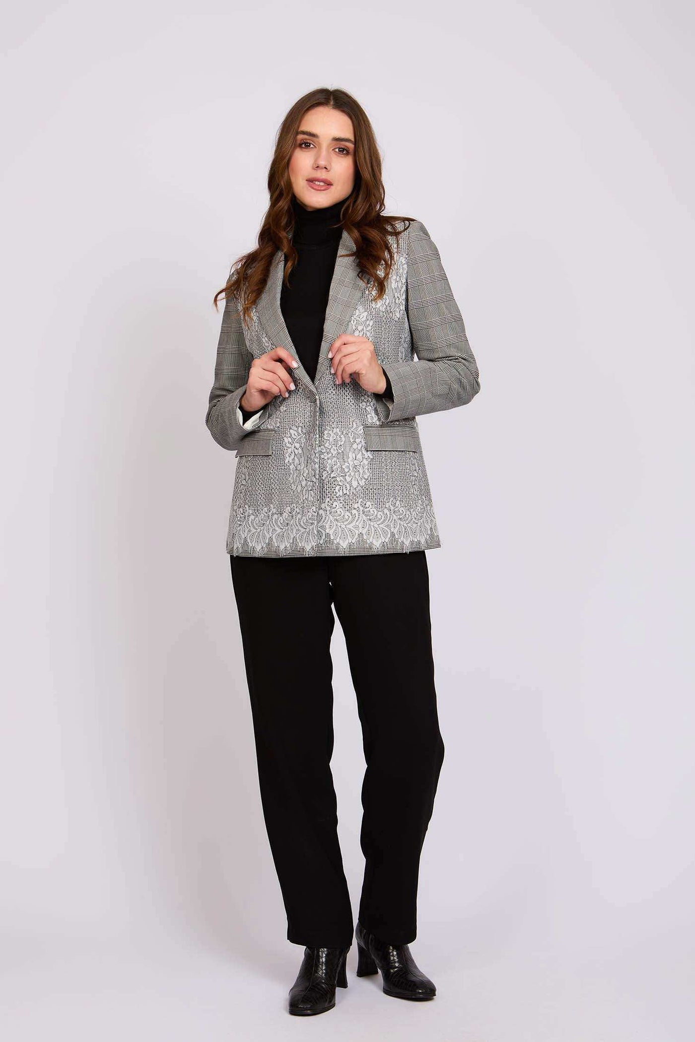 Women Regular Fit Blazer - Grey