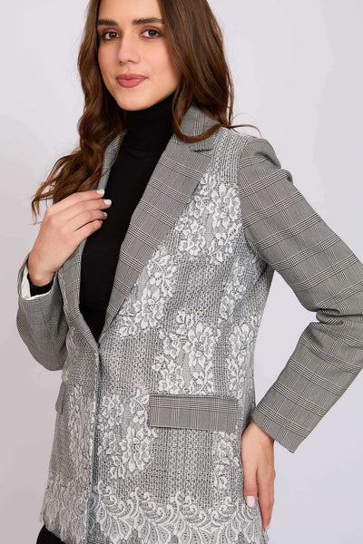 Women Regular Fit Blazer - Grey