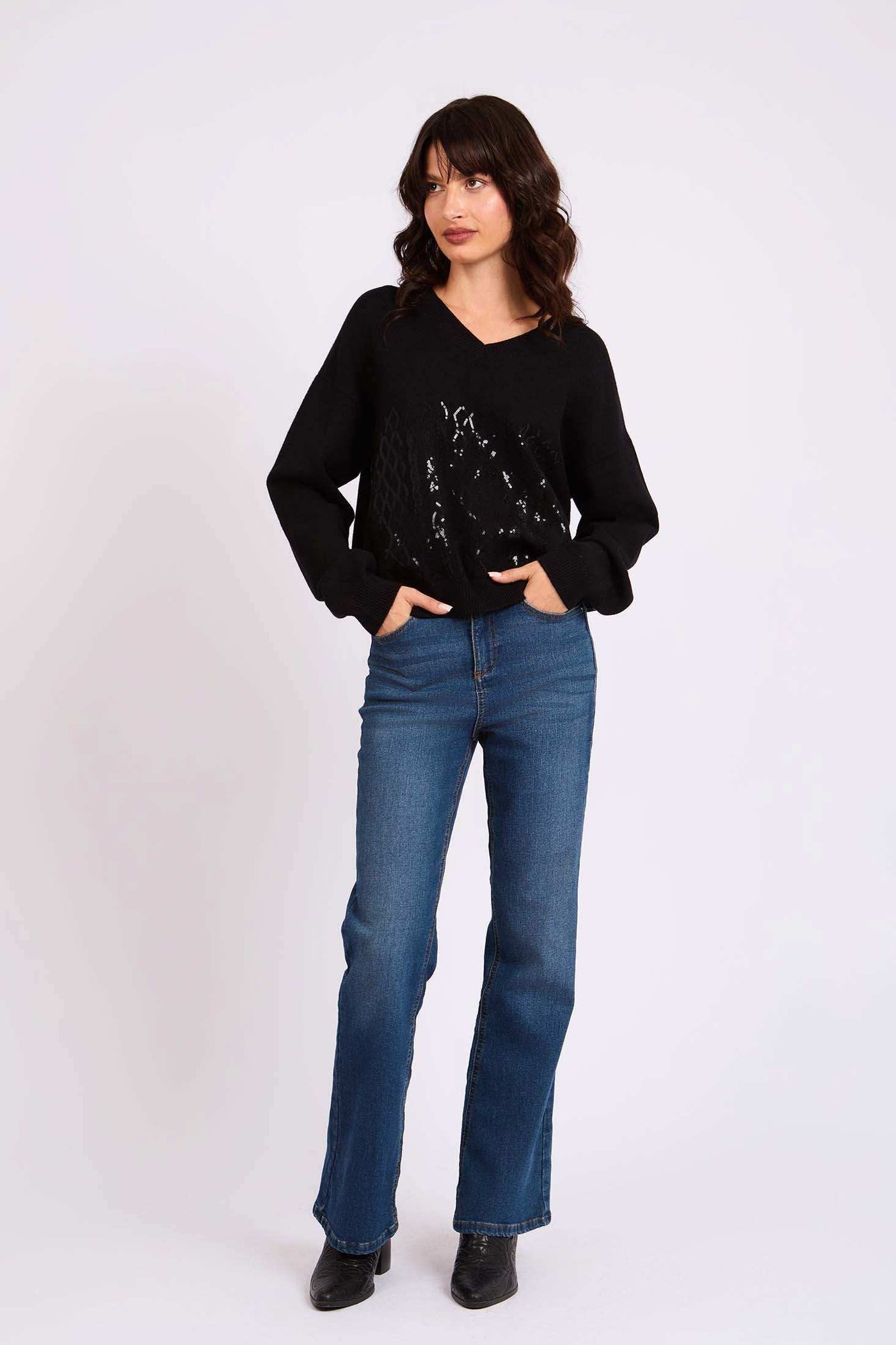 Women Regular Fit Pullover - Black