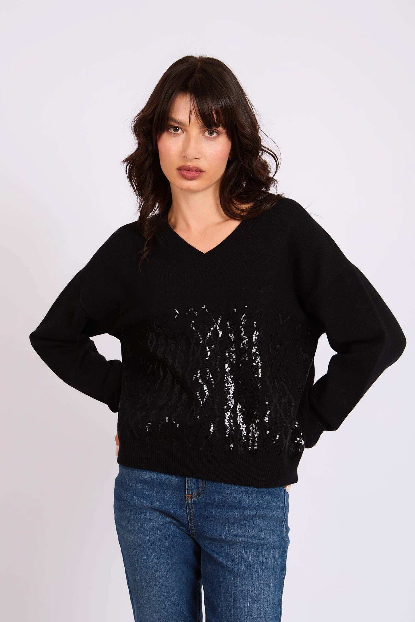 Women Regular Fit Pullover Black