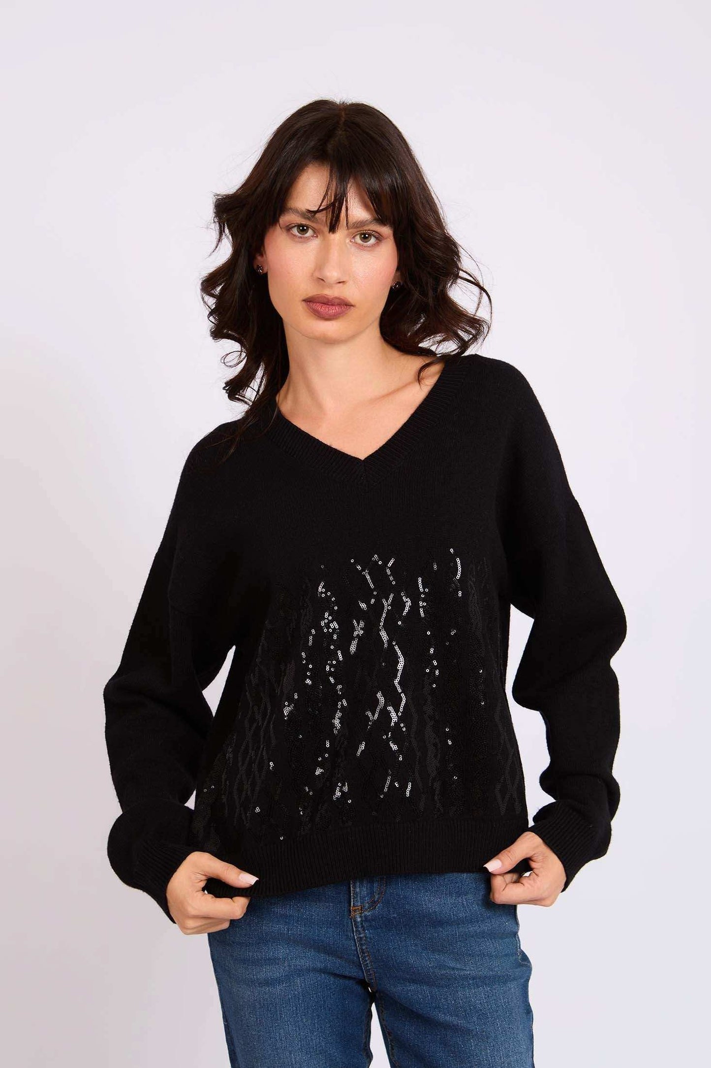 Women Regular Fit Pullover Black