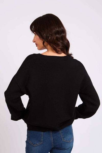 Women Regular Fit Pullover - Black