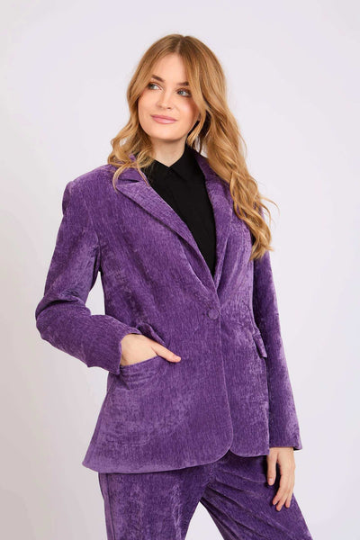 Women Regular Fit Blazer - Purple