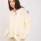 Women Regular Fit Pullover Off White
