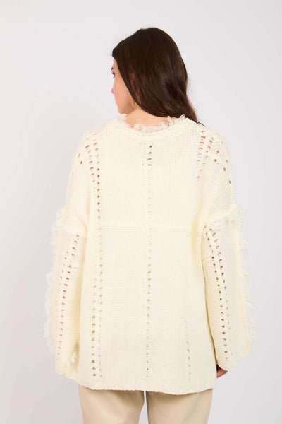 Women Regular Fit Pullover - Off White