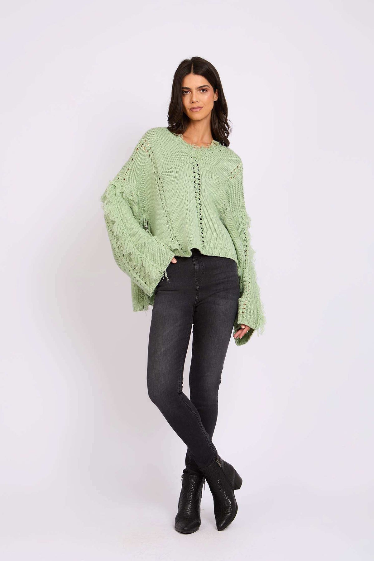 Women Regular Fit Pullover Mint Green