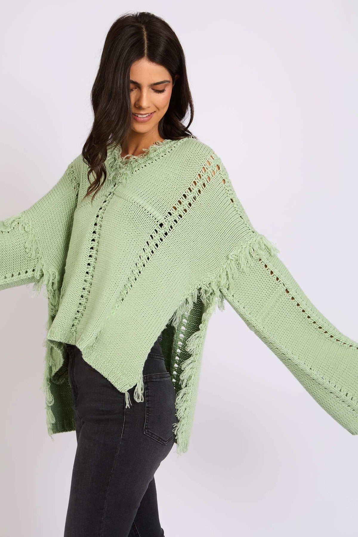 Women Regular Fit Pullover Mint Green