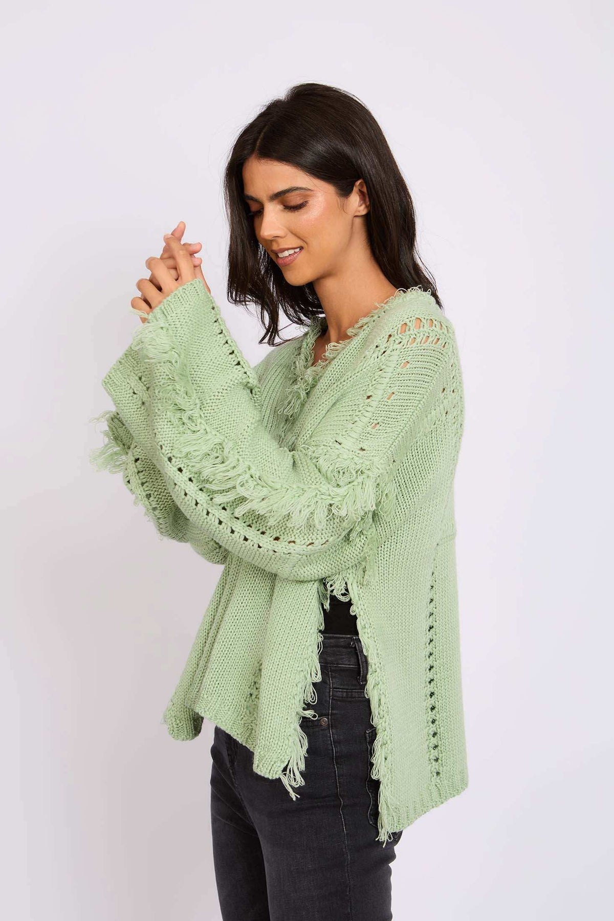 Women Regular Fit Pullover Mint Green