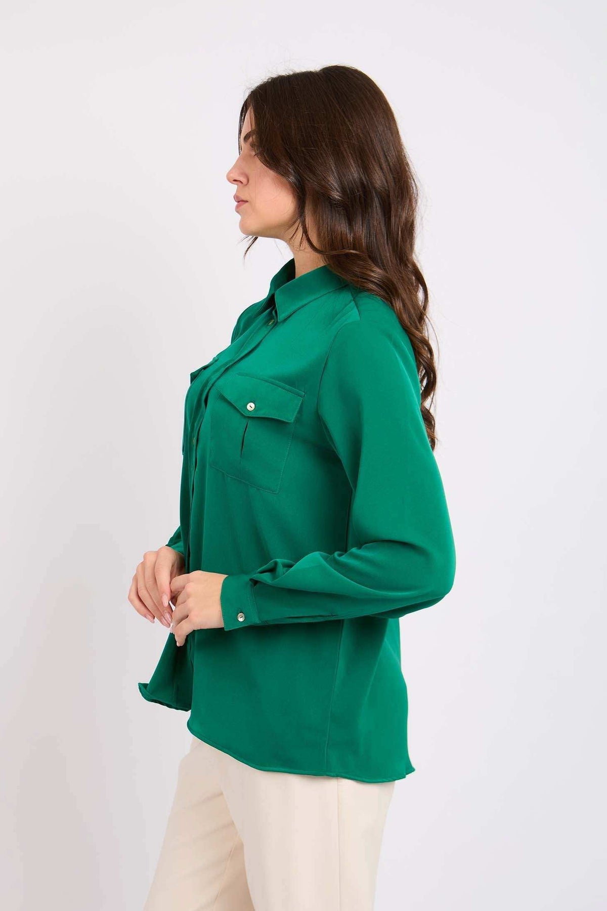 Women Regular Fit Blouse Mint Green