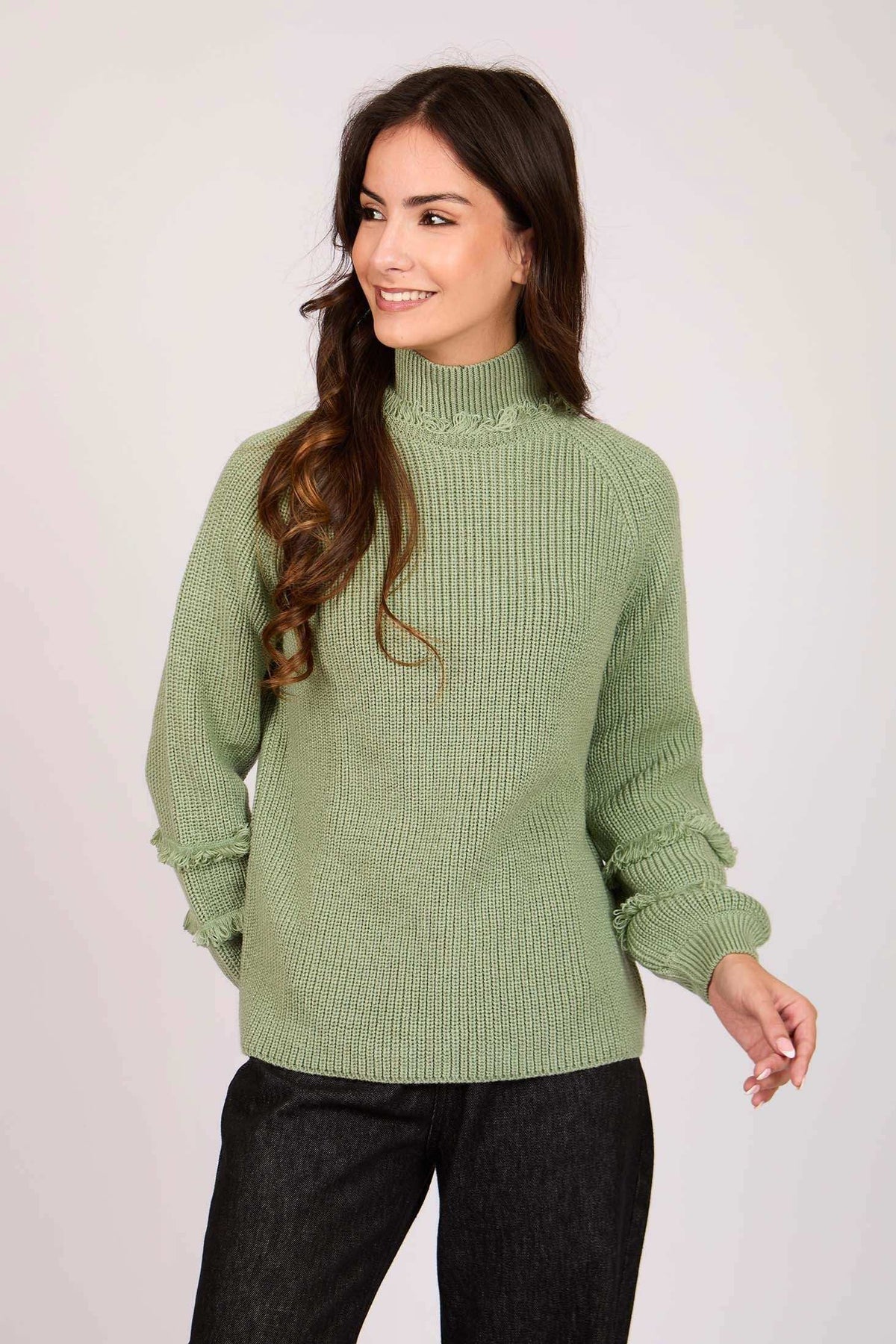 Women Regular Fit Pullover Green