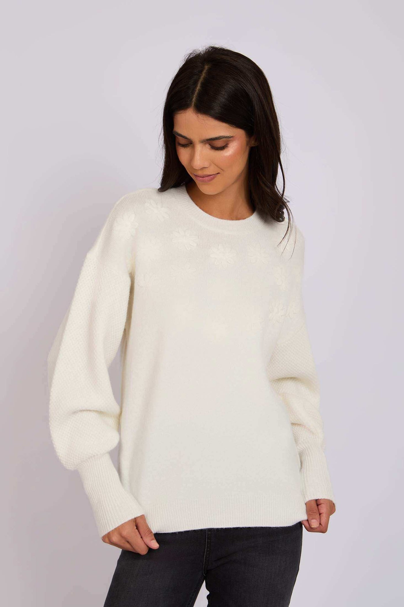 Women Regular Fit Pullover - Off White