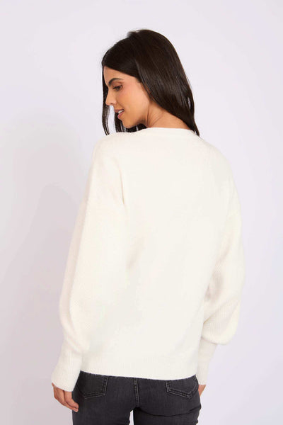 Women Regular Fit Pullover - Off White