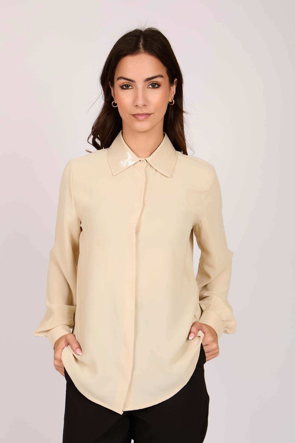 Women Regular Fit Blouse Brown