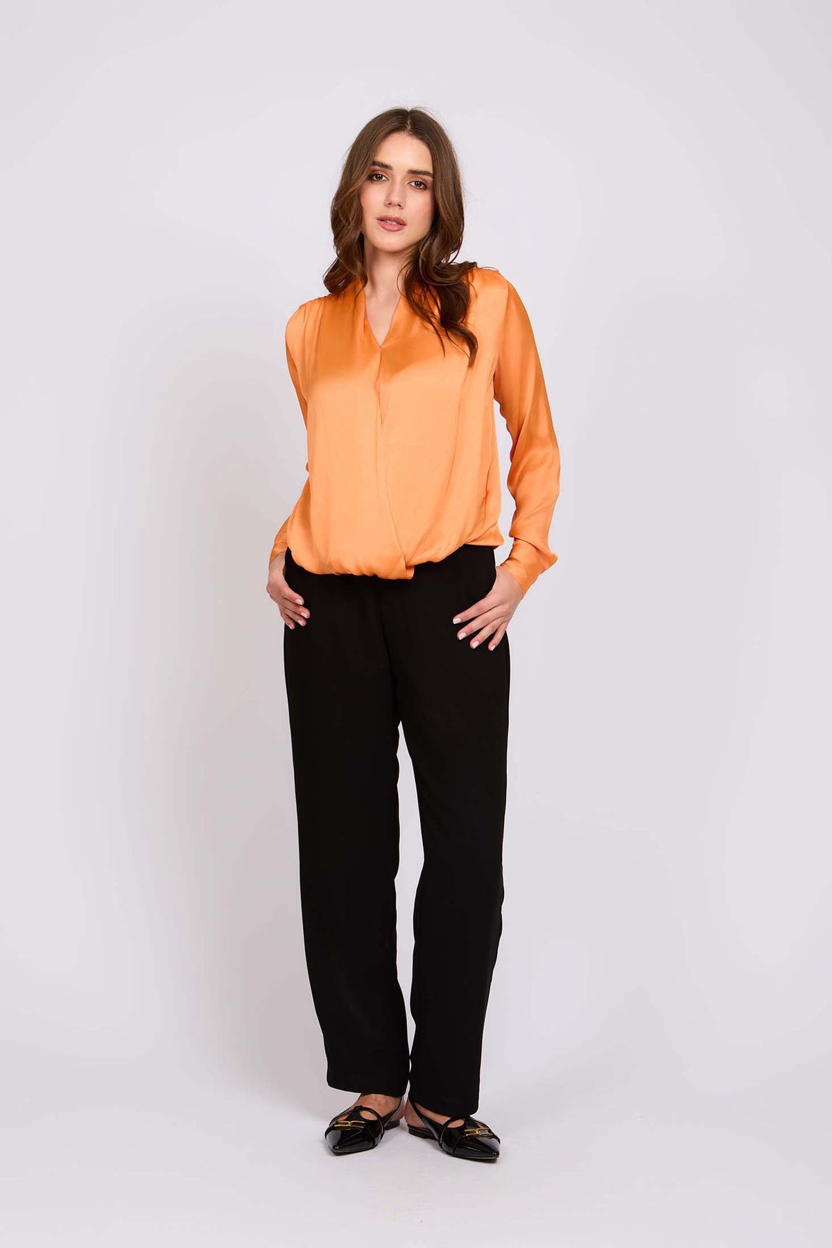 Women Regular Fit Blouse Orange