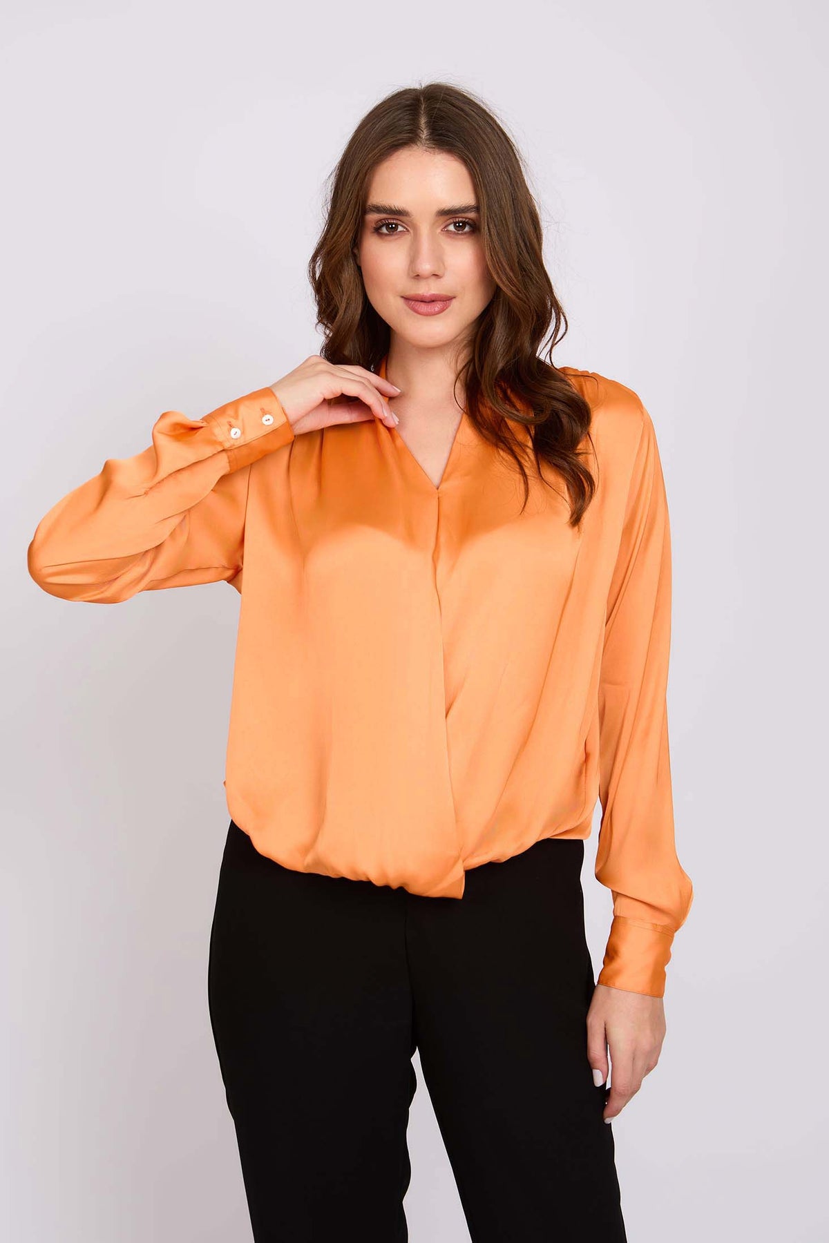 Women Regular Fit Blouse Orange