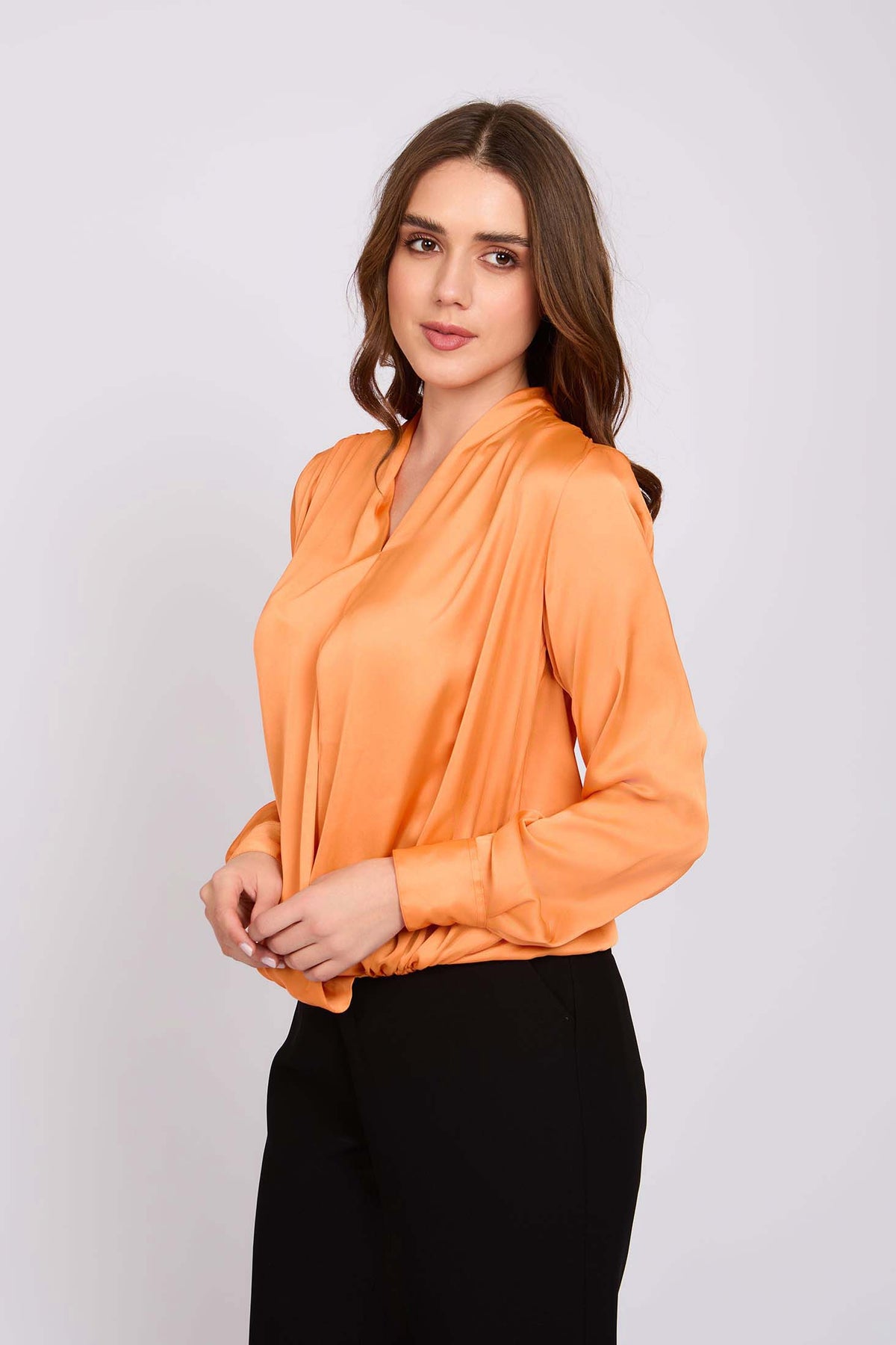 Women Regular Fit Blouse Orange