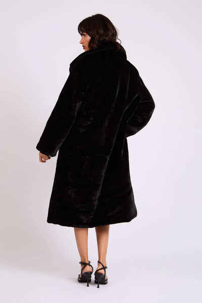 Women Regular Fit Coat - Black