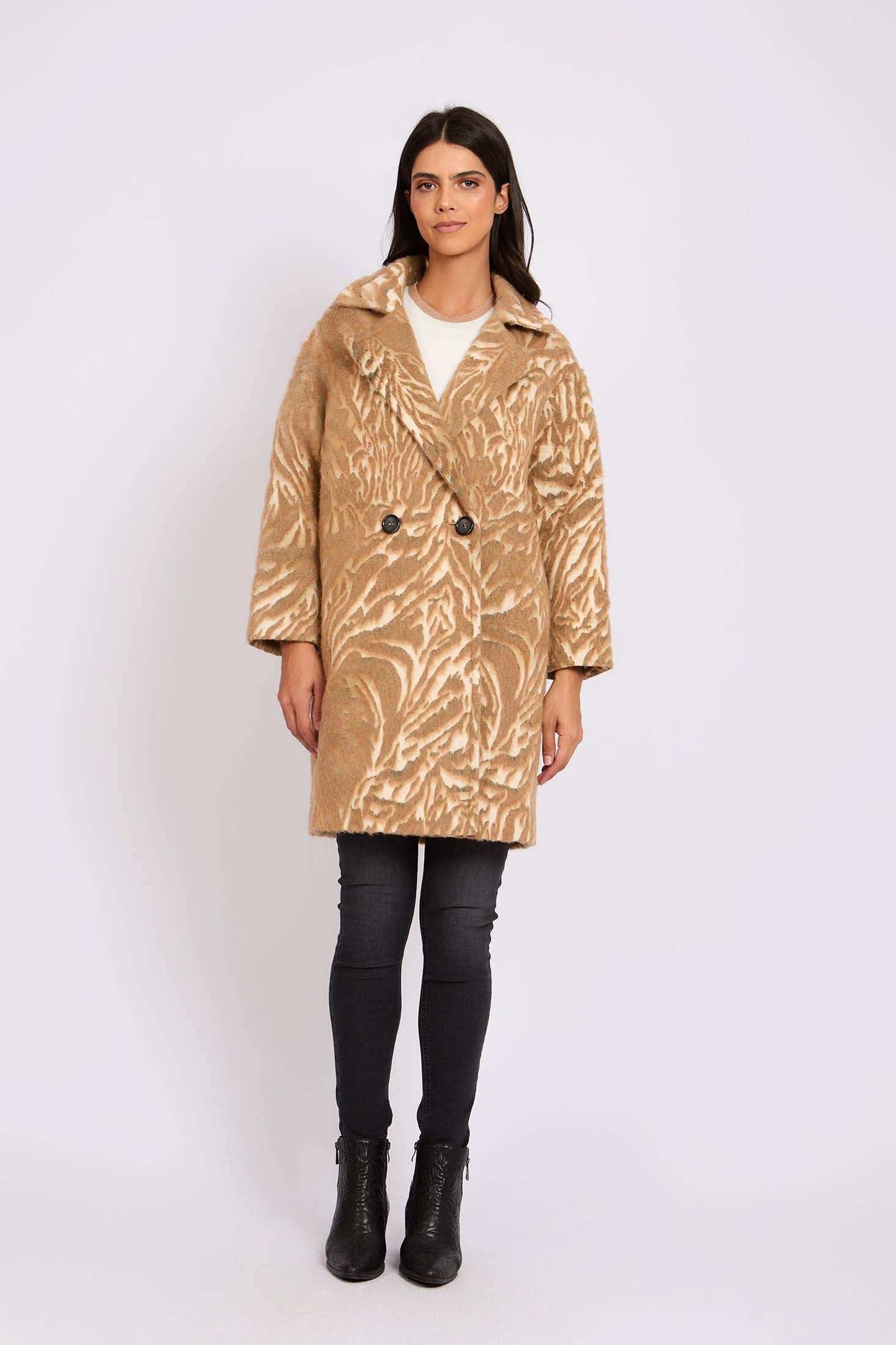Women Regular Fit Coat Brown