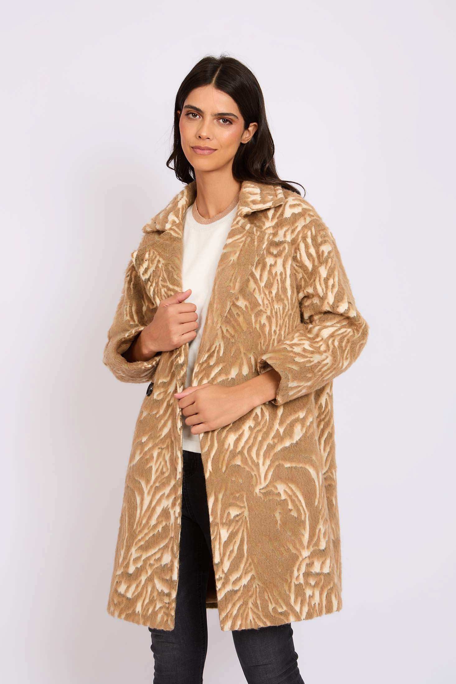 Women Regular Fit Coat Brown