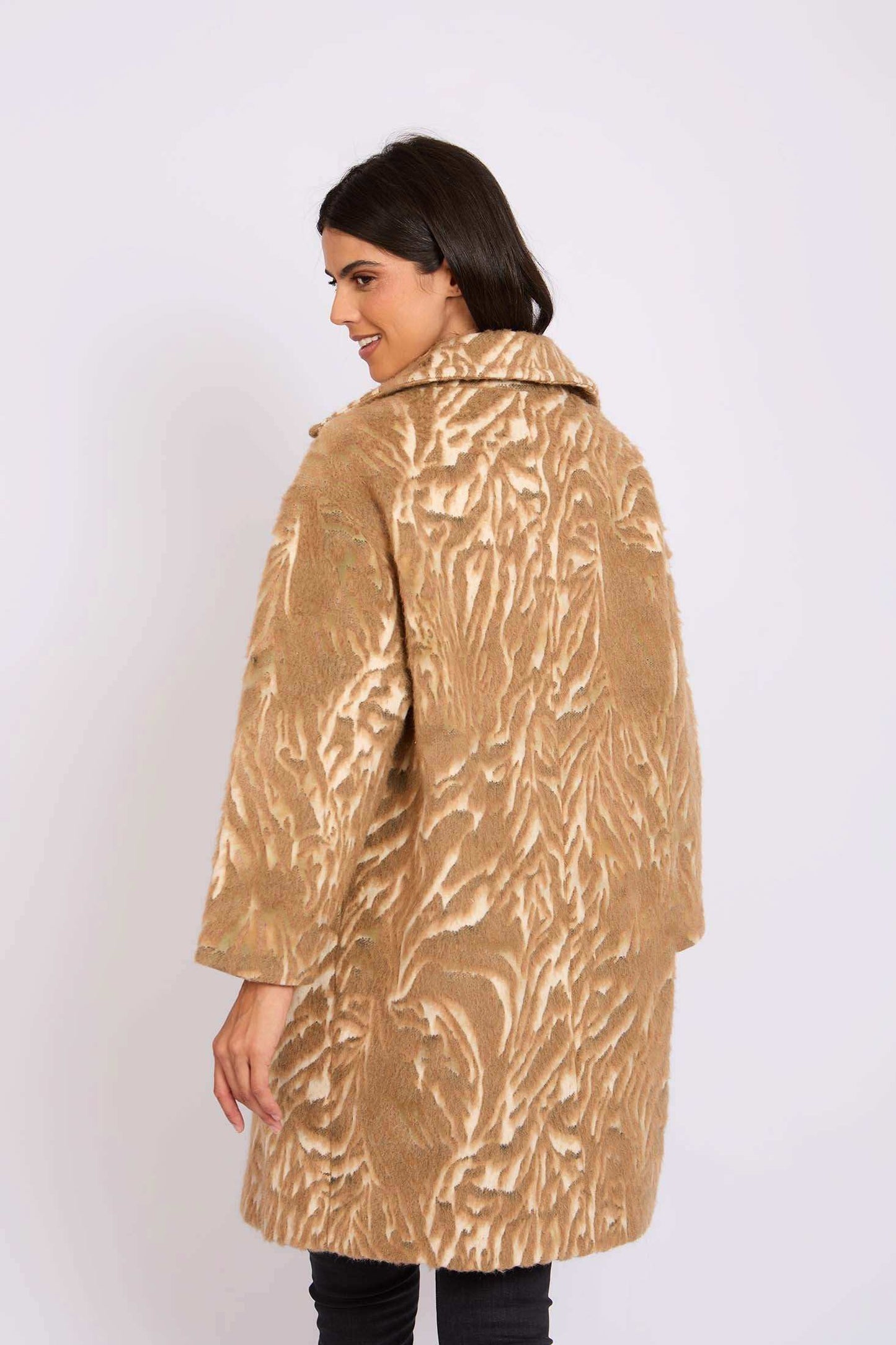 Women Regular Fit Coat Brown